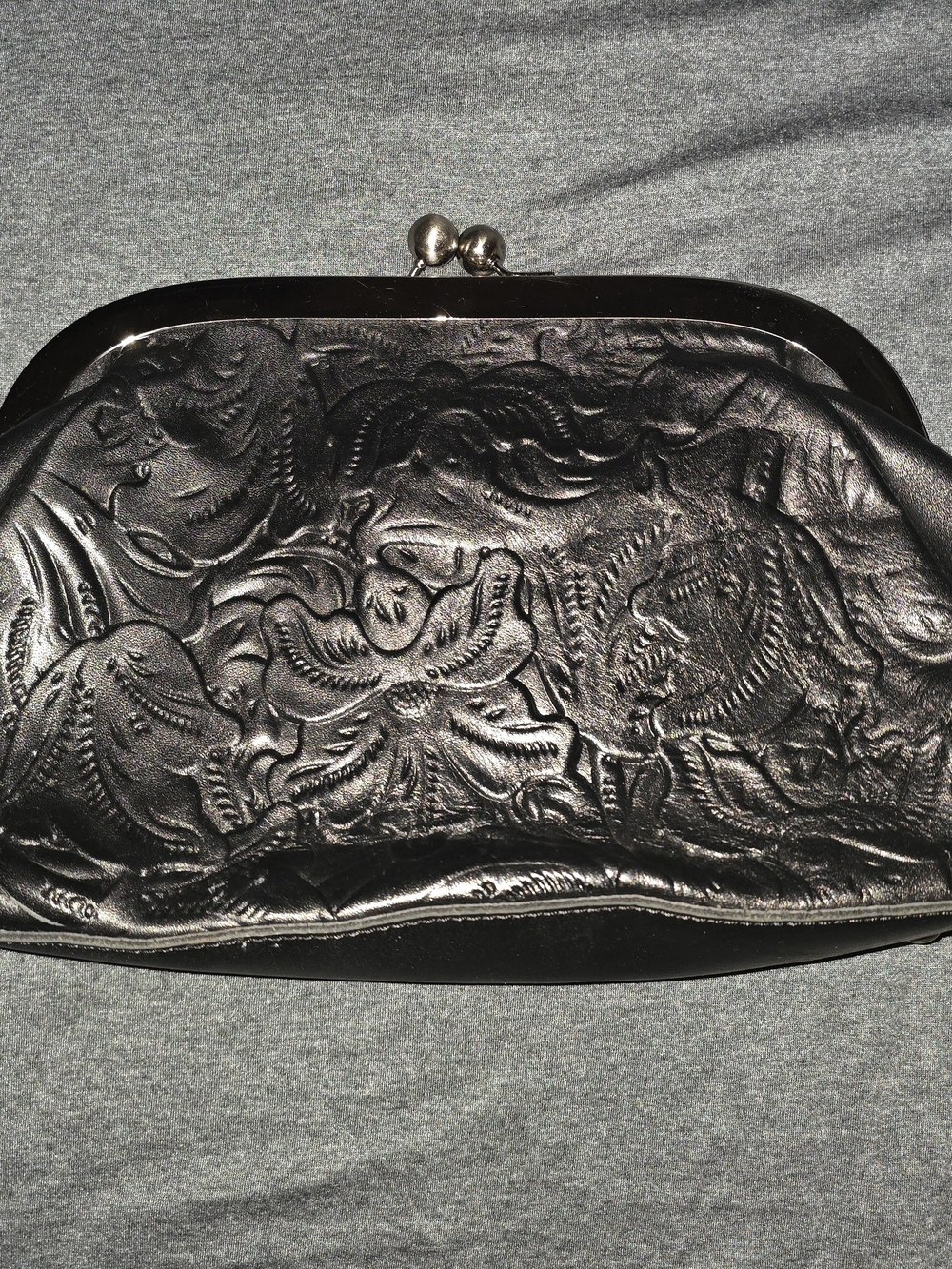 Black Embossed Leather Patricia Nash Bag